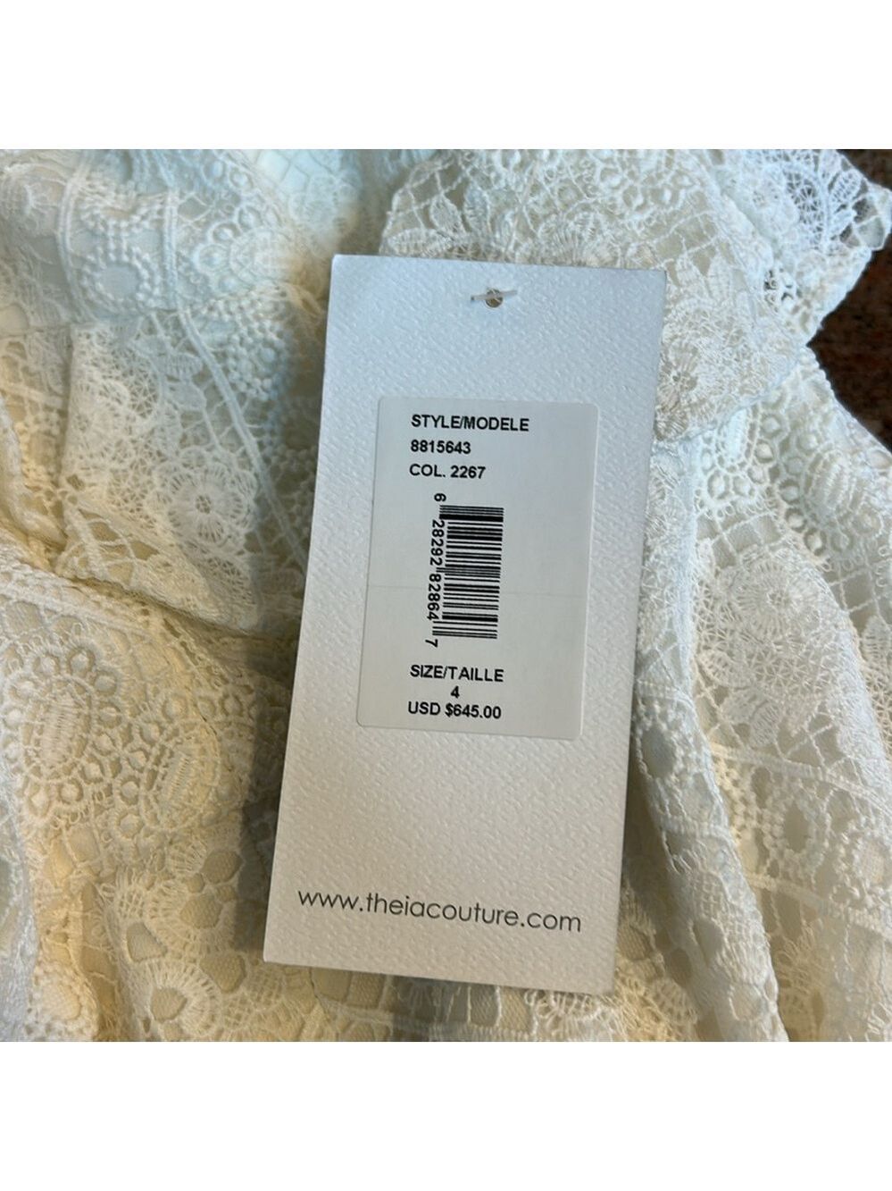 NWT Theia Margot Cold-Shoulder Lace White Dress, Size 4 - Picture 12 of 14